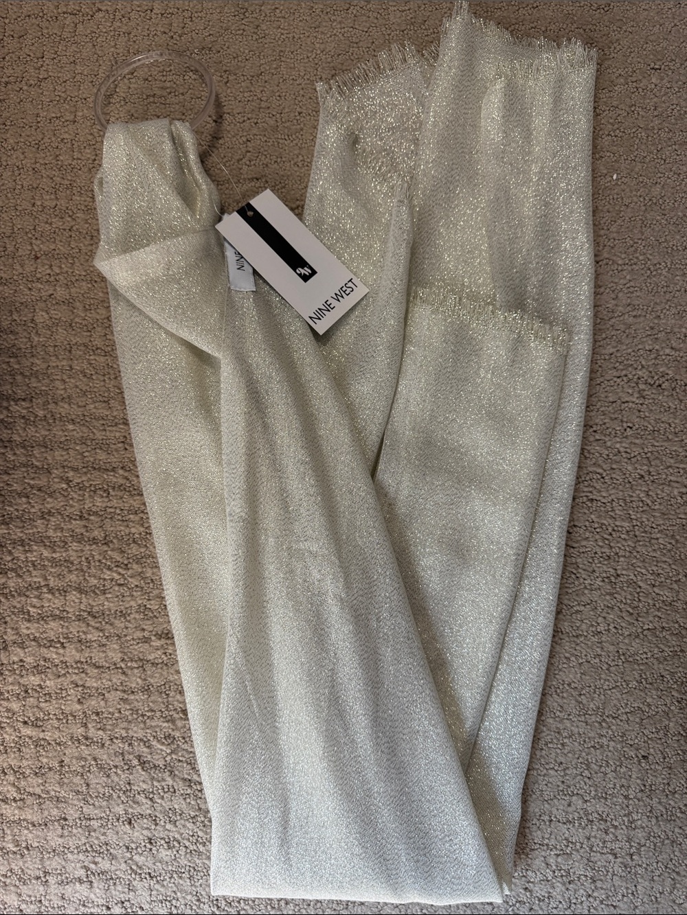 Nine West Metallic Ivory Scarf